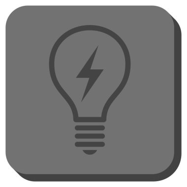 Elektrikli ampul yuvarlak kare vektör simgesi