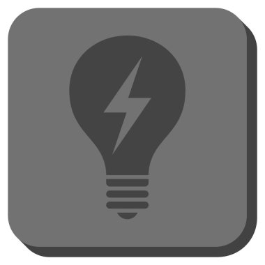 Elektrikli ampul yuvarlak kare vektör simgesi