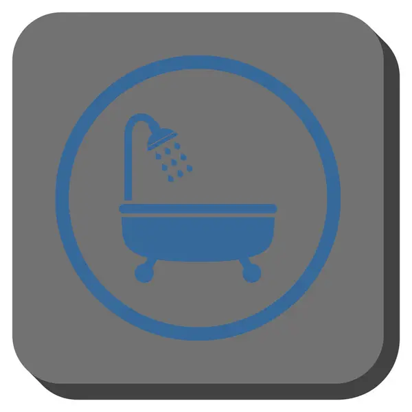 Chuveiro banho arredondado vetor quadrado ícone — Vetor de Stock