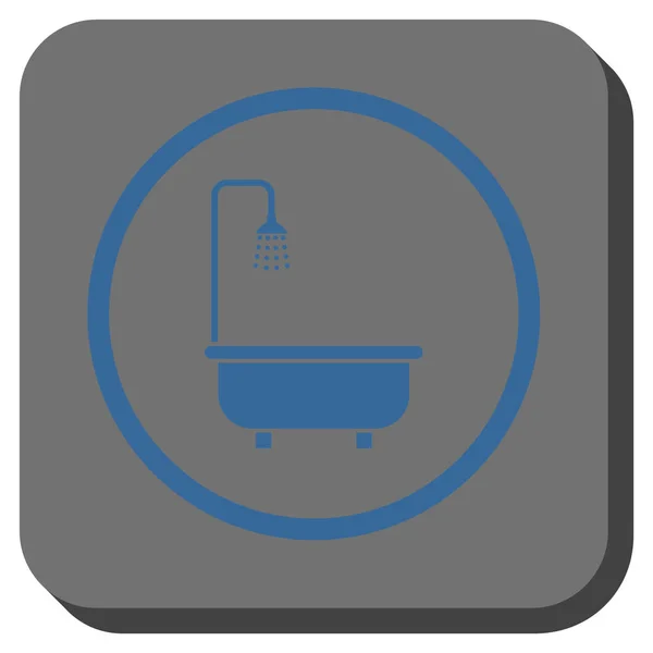 Chuveiro banho arredondado vetor quadrado ícone —  Vetores de Stock