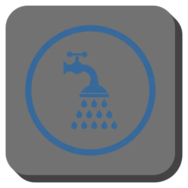 Prysznic kran zaokrąglony kwadrat wektor ikona — Wektor stockowy