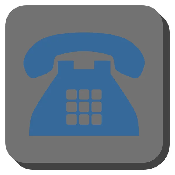 Tone telefone arredondado vetor quadrado ícone — Vetor de Stock