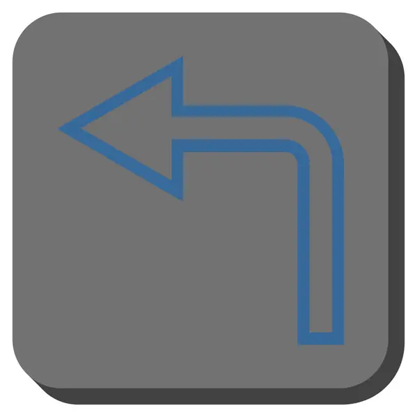 Turn Left zaoblený čtverec vektorové ikony — Stockový vektor