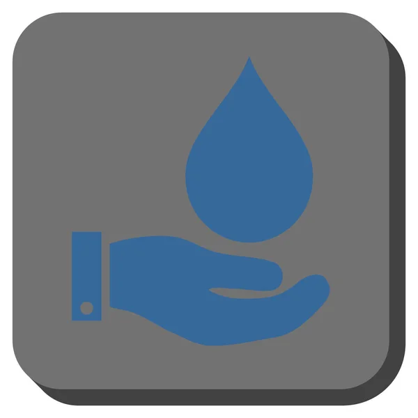 Servicio de agua redondeado cuadrado Vector icono — Archivo Imágenes Vectoriales