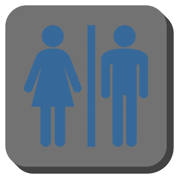 WC osób zaokrąglony kwadrat wektor ikona — Wektor stockowy