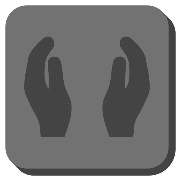 拍手の手の丸みを帯びた正方形のベクトル アイコン — ストックベクタ