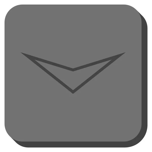 Arrowhead baixo arredondado vetor quadrado ícone — Vetor de Stock