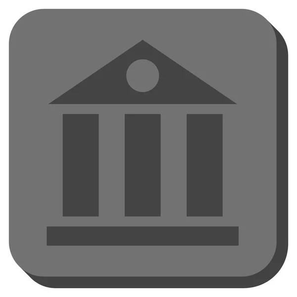 Banco edifício arredondado vetor quadrado ícone — Vetor de Stock