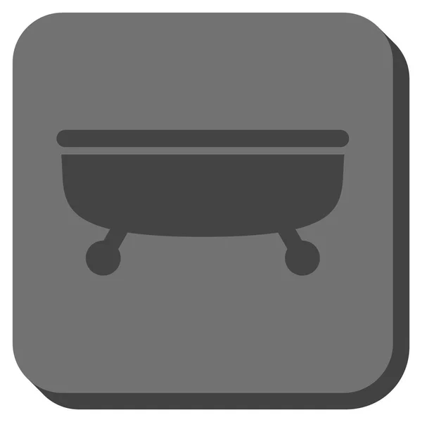 Badkuip afgeronde vierkante Vector Icon — Stockvector
