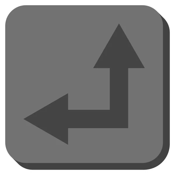 Flecha de bifurcación izquierda hacia arriba redondeado cuadrado Vector icono — Archivo Imágenes Vectoriales