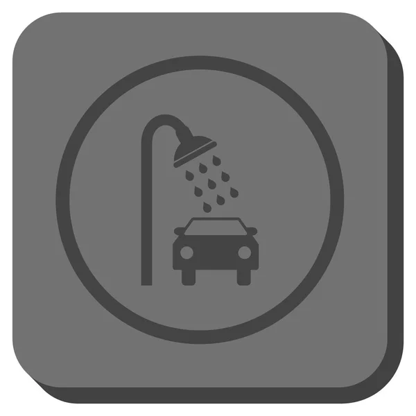 Chuveiro de carro arredondado vetor quadrado ícone — Vetor de Stock