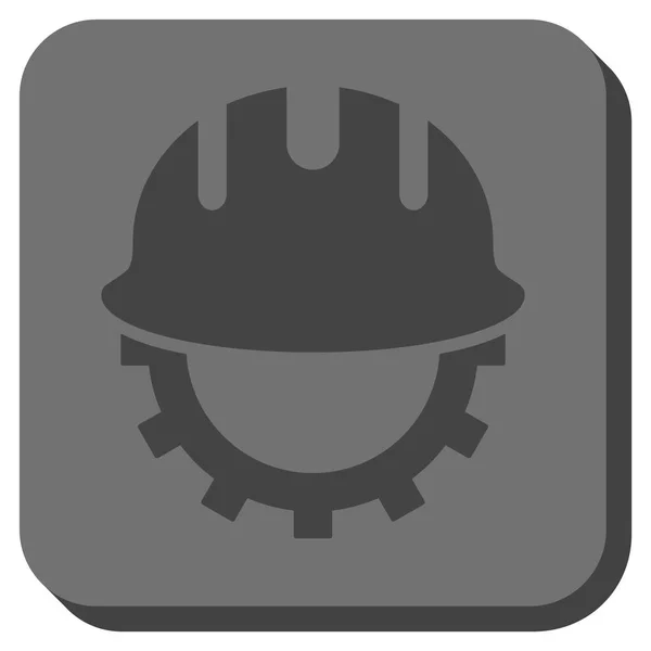 Desarrollo Hardhat redondeado cuadrado Vector icono — Archivo Imágenes Vectoriales