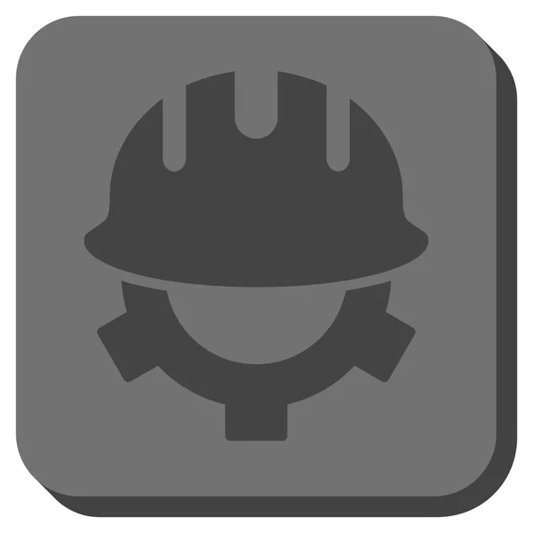 Desenvolvimento capacete arredondado vetor quadrado ícone — Vetor de Stock