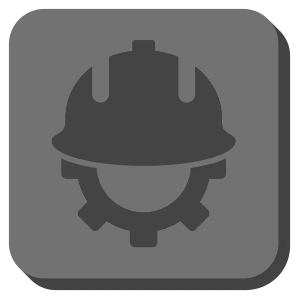 Desarrollo casco redondeado cuadrado Vector icono — Archivo Imágenes Vectoriales