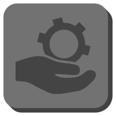 Mühendislik hizmeti yuvarlak kare vektör simgesi