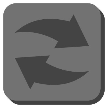 Exchange okları yuvarlak kare vektör simgesi