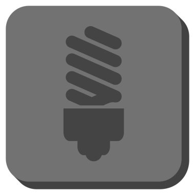 Floresan ampul yuvarlak kare vektör simgesi