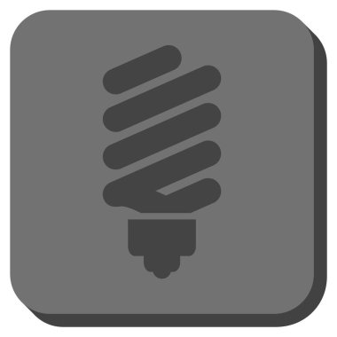 Floresan ampul yuvarlak kare vektör simgesi