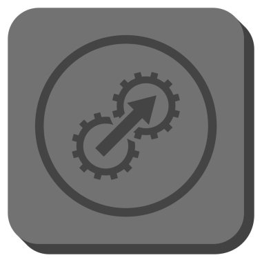 Dişli Tümleştirme yuvarlak kare vektör simgesi