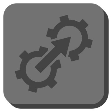 Dişli Tümleştirme yuvarlak kare vektör simgesi