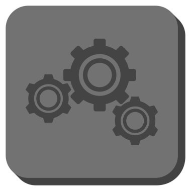 Gears'ı yuvarlak kare vektör simgesi