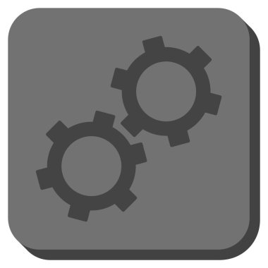 Gears'ı yuvarlak kare vektör simgesi