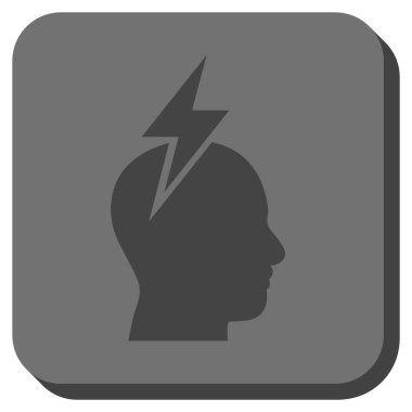 Baş ağrısı yuvarlatılmış kare vektör simgesi