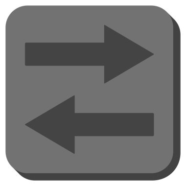 Yatay Çevir okları yuvarlak kare vektör simgesi