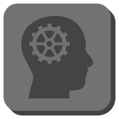 Akıl yuvarlatılmış kare vektör simgesi