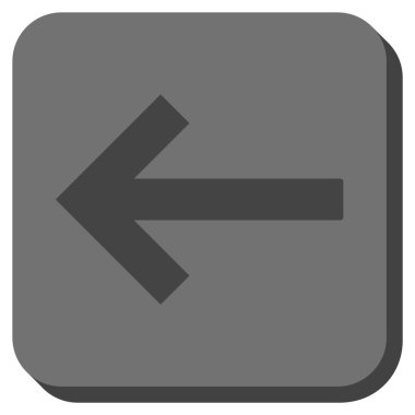 Sol ok yuvarlak kare vektör simgesi