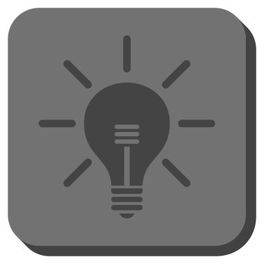 Ampul yuvarlak kare vektör simgesi