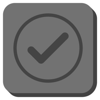 Tamam yuvarlak kare vektör simgesi