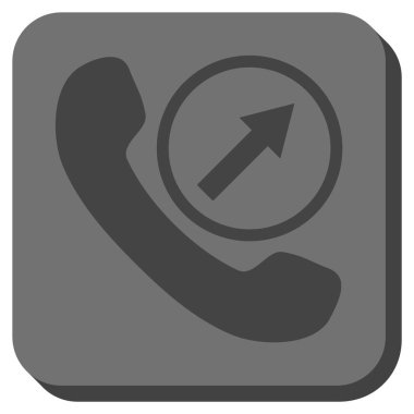 Çağrı giden yuvarlak kare vektör simgesi