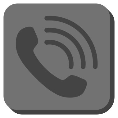 Telefon görüşmesi yuvarlak kare vektör simgesi