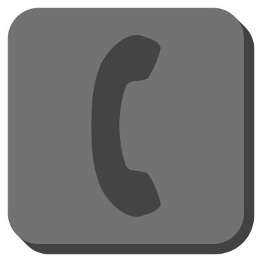 Telefon alıcı yuvarlak kare vektör simgesi