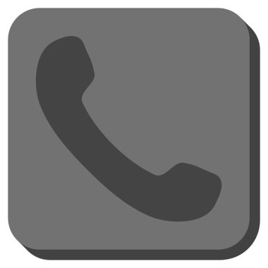 Telefon alıcı yuvarlak kare vektör simgesi
