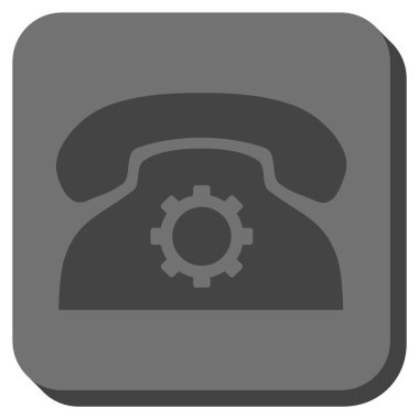 Telefon ayarları yuvarlak kare vektör simgesi