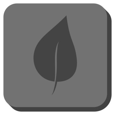 Bitki yaprak yuvarlak kare vektör simgesi