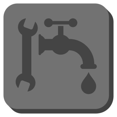 Sıhhi tesisat yuvarlak kare vektör simgesi