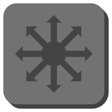 Radyal okları yuvarlak kare vektör simgesi