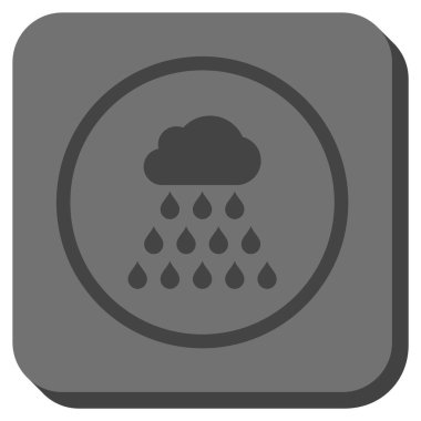Yağmur bulutu yuvarlak kare vektör simgesi