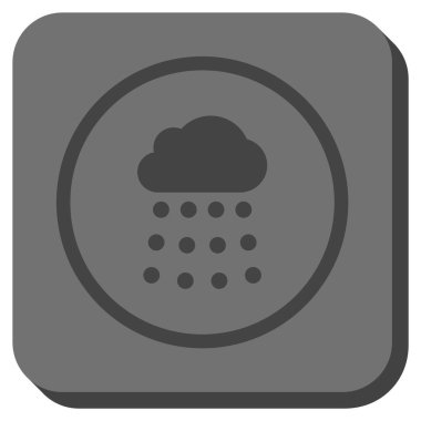 Yağmur bulutu yuvarlak kare vektör simgesi