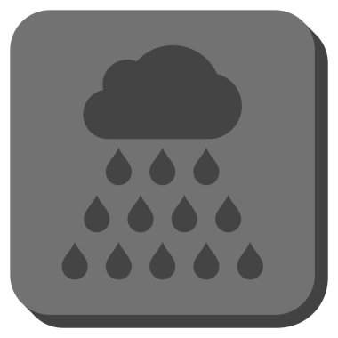 Yağmur bulutu yuvarlak kare vektör simgesi