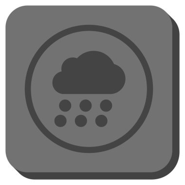 Yağmur bulutu yuvarlak kare vektör simgesi