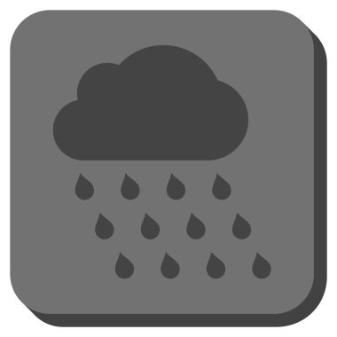 Yağmur bulutu yuvarlak kare vektör simgesi