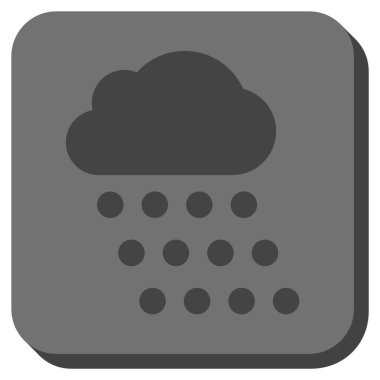 Yağmur bulutu yuvarlak kare vektör simgesi