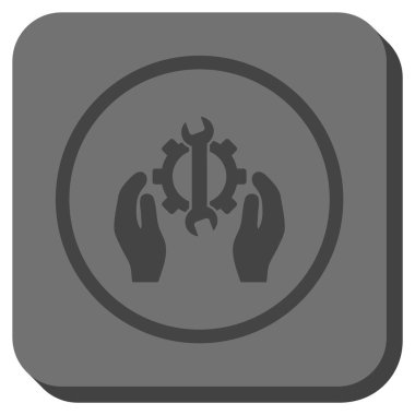 Hizmet yuvarlak kare vektör simge onarmak