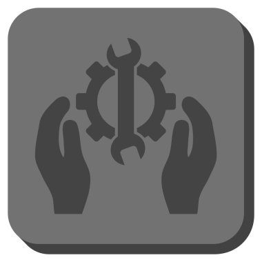 Hizmet yuvarlak kare vektör simge onarmak