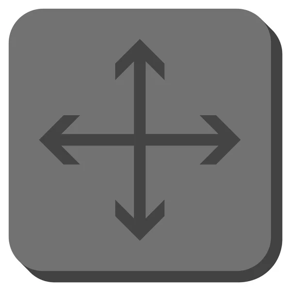 Pijlen afgeronde vierkante Vector pictogram uitvouwen — Stockvector