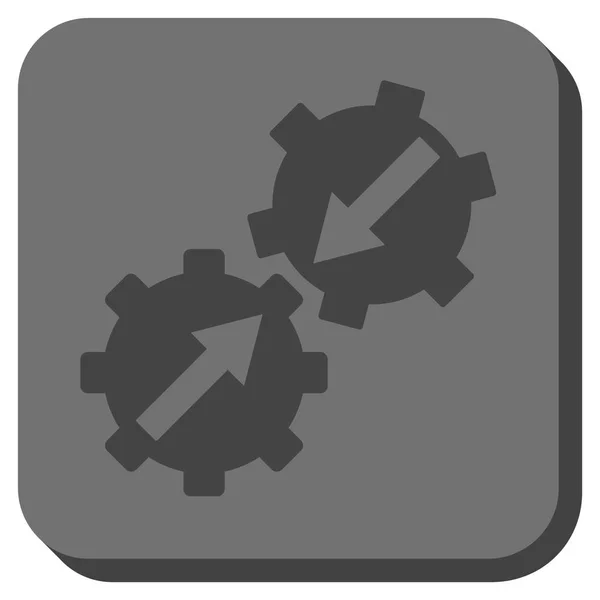 Integração de engrenagens Rounded Square Vector Icon —  Vetores de Stock